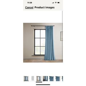 HPD Drapes Heritage Plush Velvet Light Blue Curtain Drape 1 Panel 50 X 96